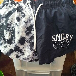 Smiley Black and White Swim Shorts
